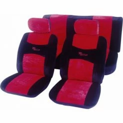 HOUSSE 100% POLYESTER VELOURS ROUGE/NOIR - 09620STILKER