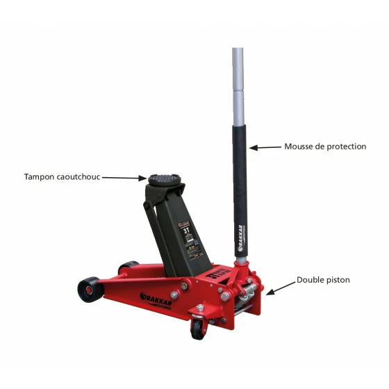 Cric Rouleur 3t Double Piston 128/465mm Longueur 695mm DRAKKAR EQUIPEMENT - 52540 2 Cric Rouleur 3t Double Piston 128/465mm Longueur 695mm DRAKKAR EQUIPEMENT - 52540 – Image 2